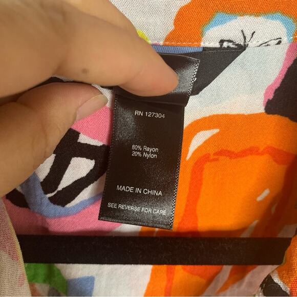 Ali Miles colorful abstract patchwork blouse Petite XL lagenlook art to wear - Picture 7 of 8